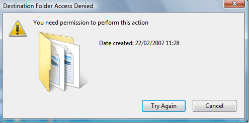 windows vista sc delete access denied